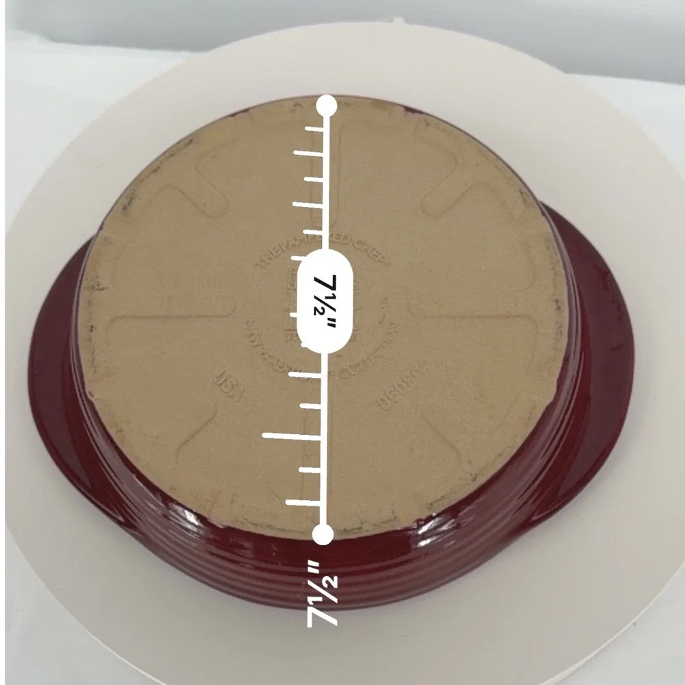 Pampered Chef Family Heritage Stoneware Burgundy‎ Baking Dish 7